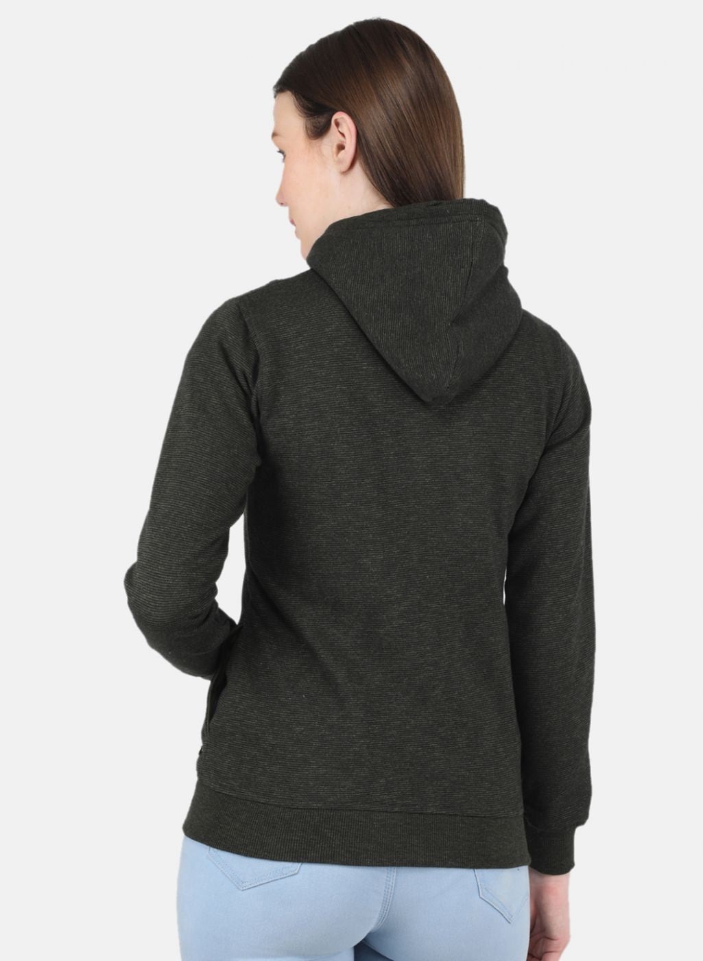 Women Olive Printed Sweatshirt