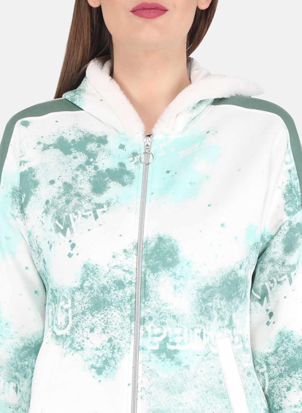 Women Off White Printed Sweatshirt