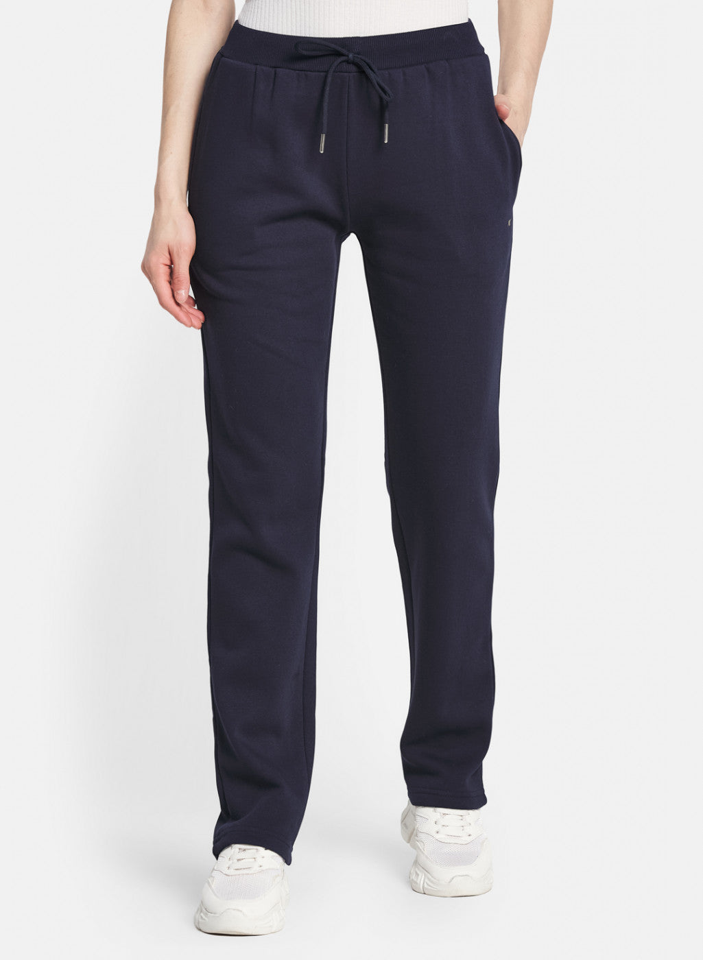 Women Navy Blue Solid Tracksuit
