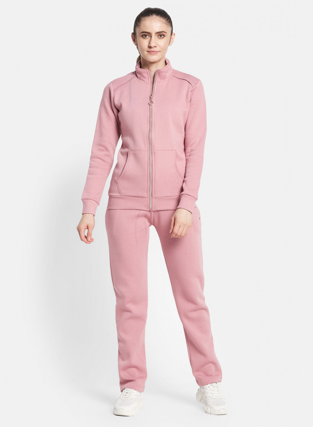 Women Pink Solid Tracksuit