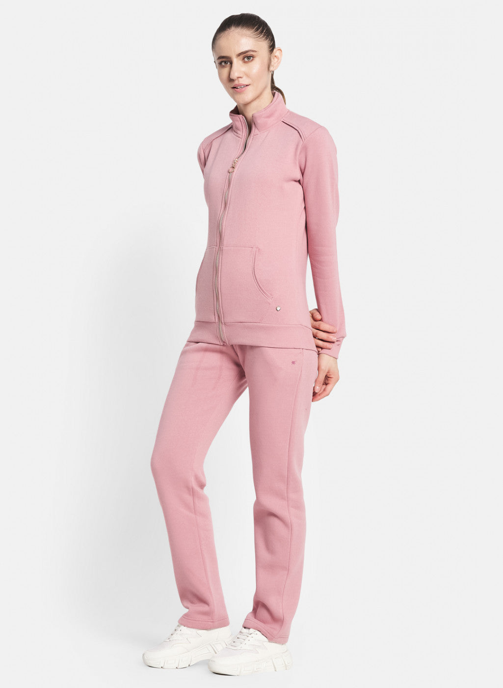Women Pink Solid Tracksuit