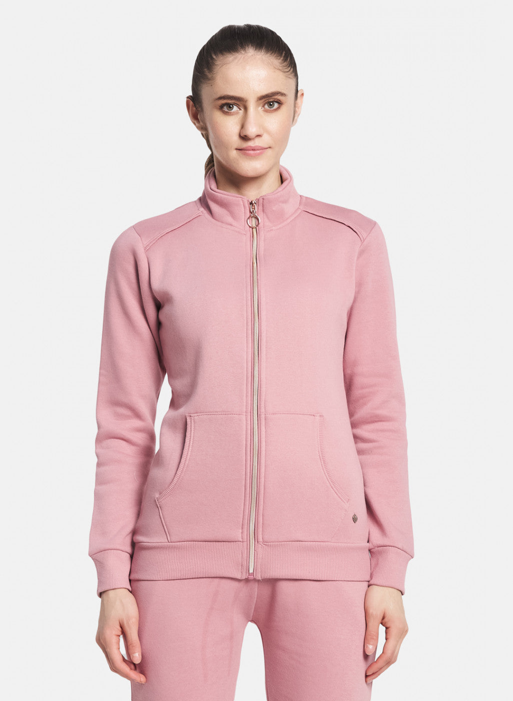 Women Pink Solid Tracksuit