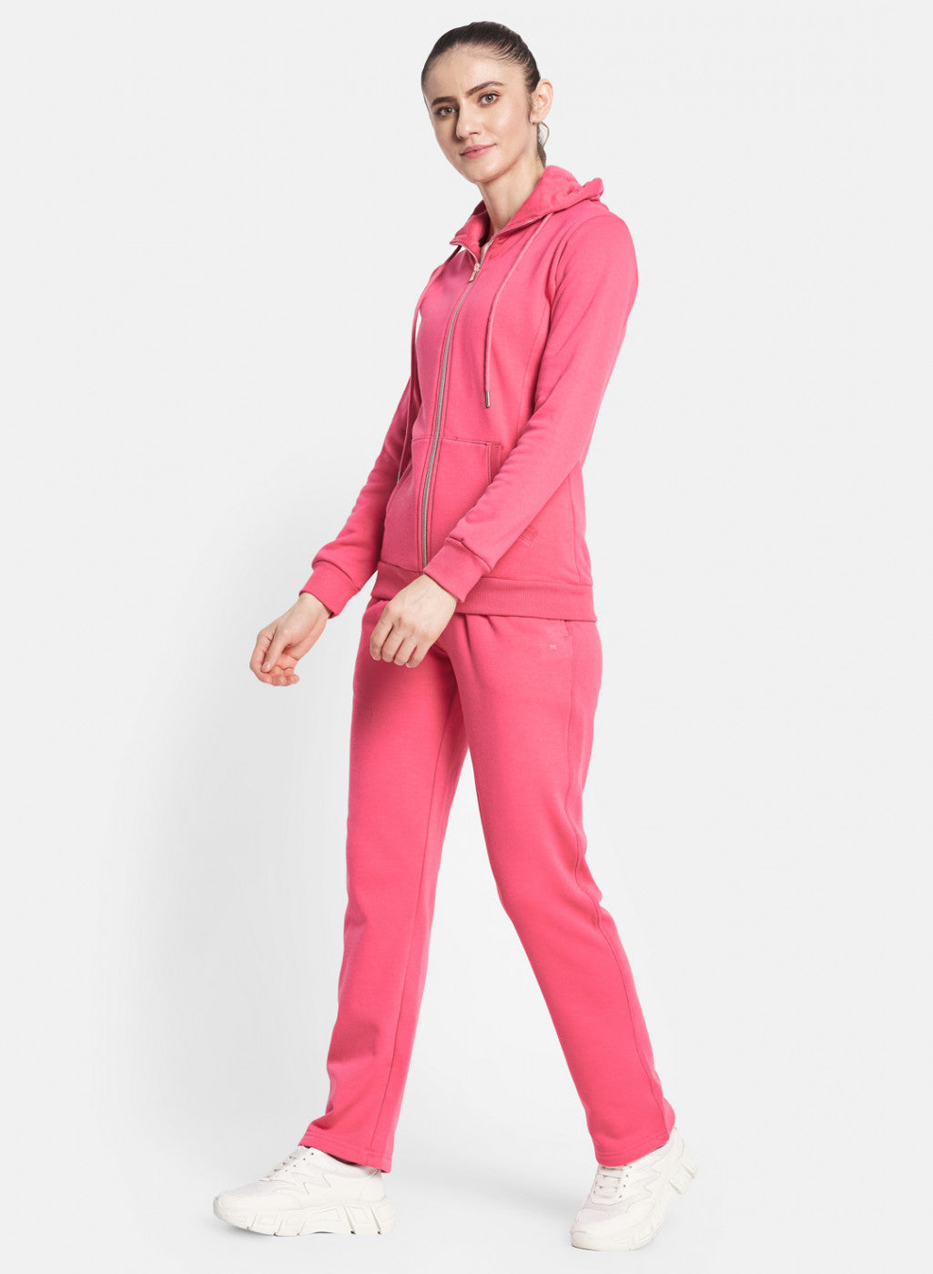 Women Pink Solid Tracksuit