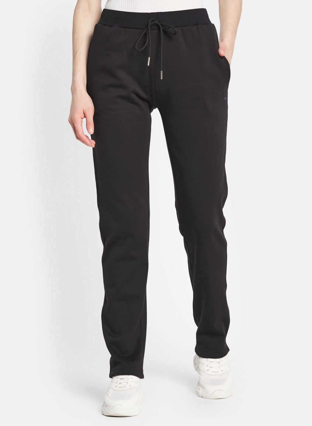 Women Black Solid Tracksuit