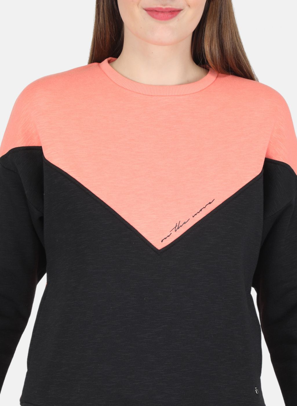 Women Black & Peach Printed Tracksuit