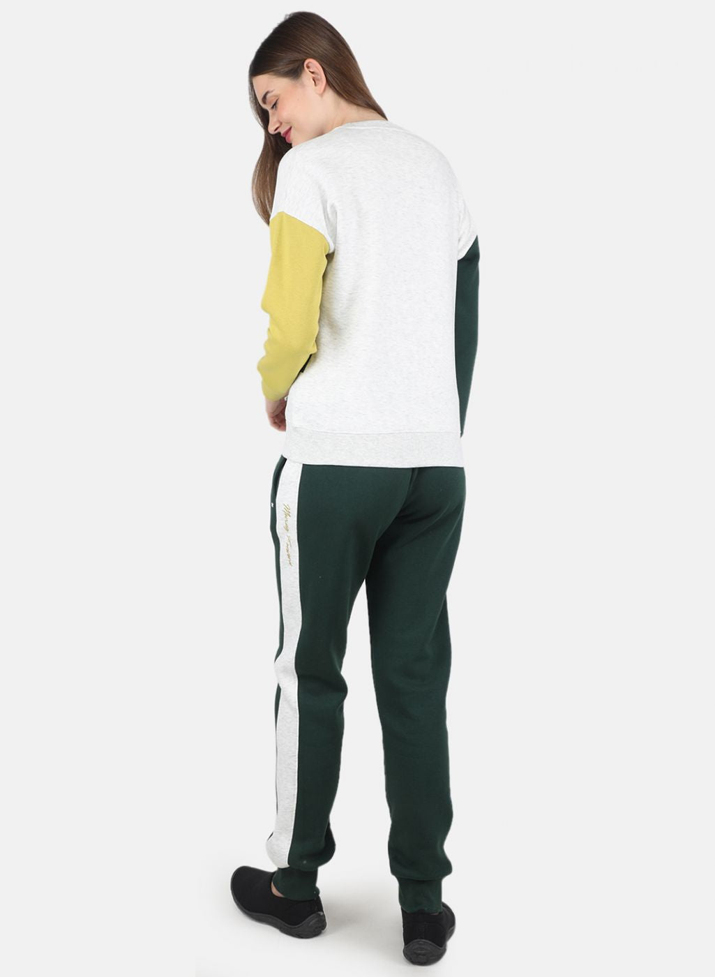 Women Off White Printed Tracksuit