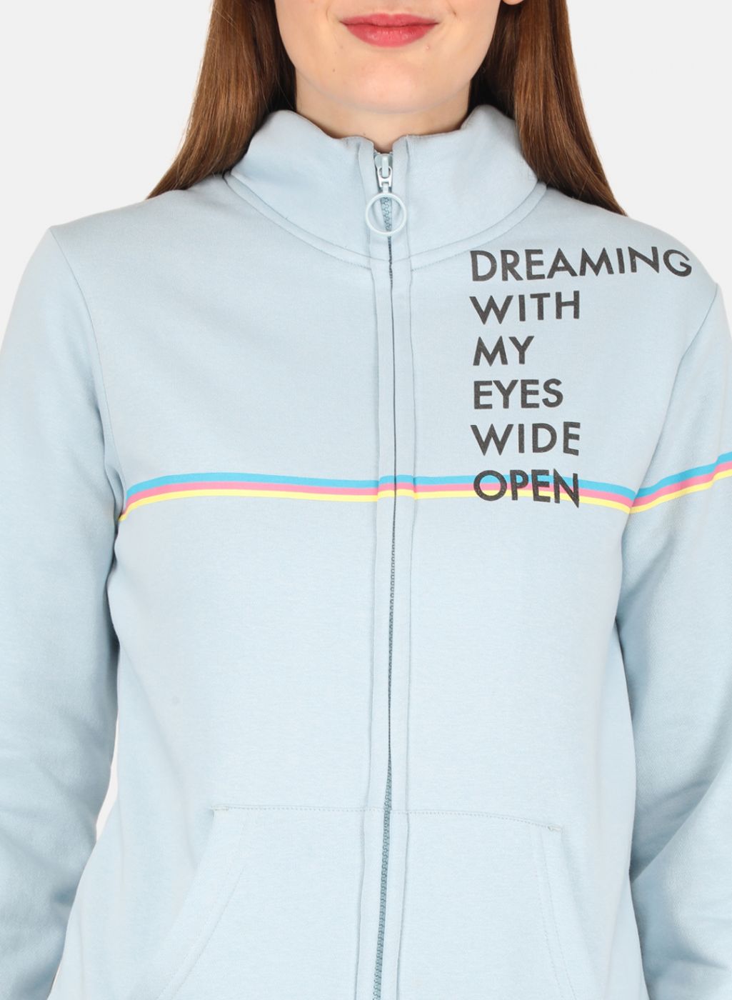 Women Blue Printed Tracksuit