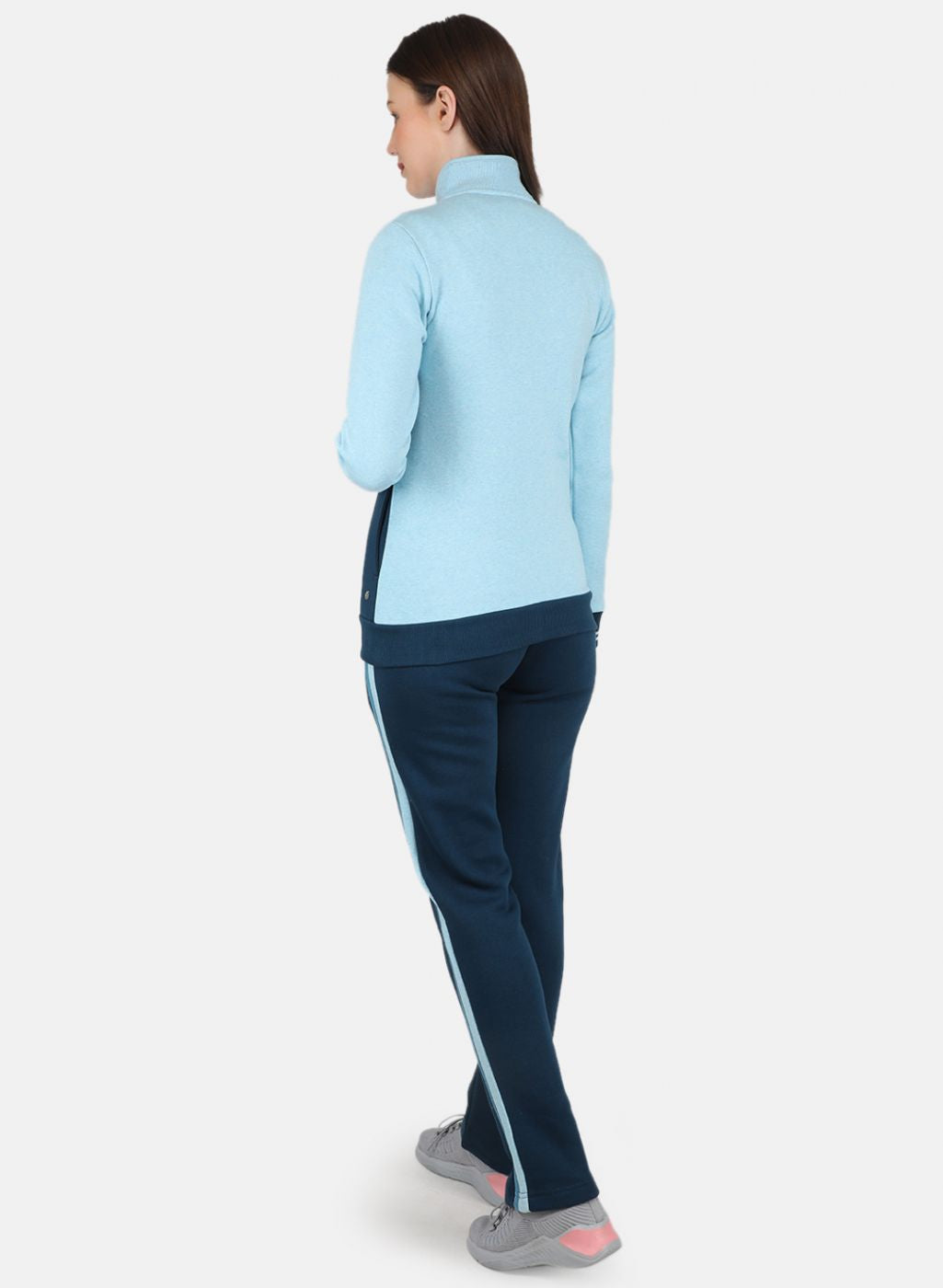 Women Blue Printed Tracksuit