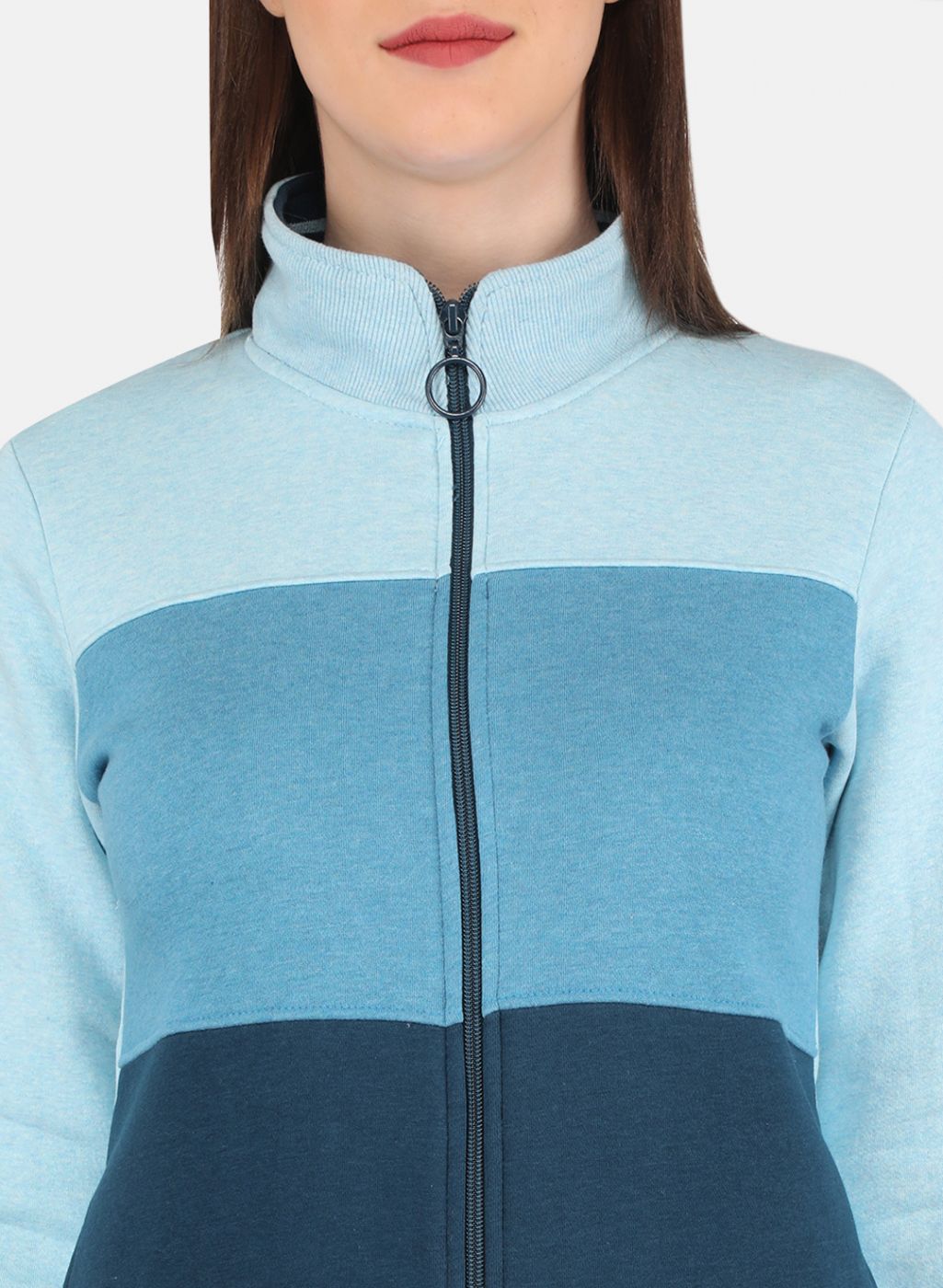 Women Blue Printed Tracksuit