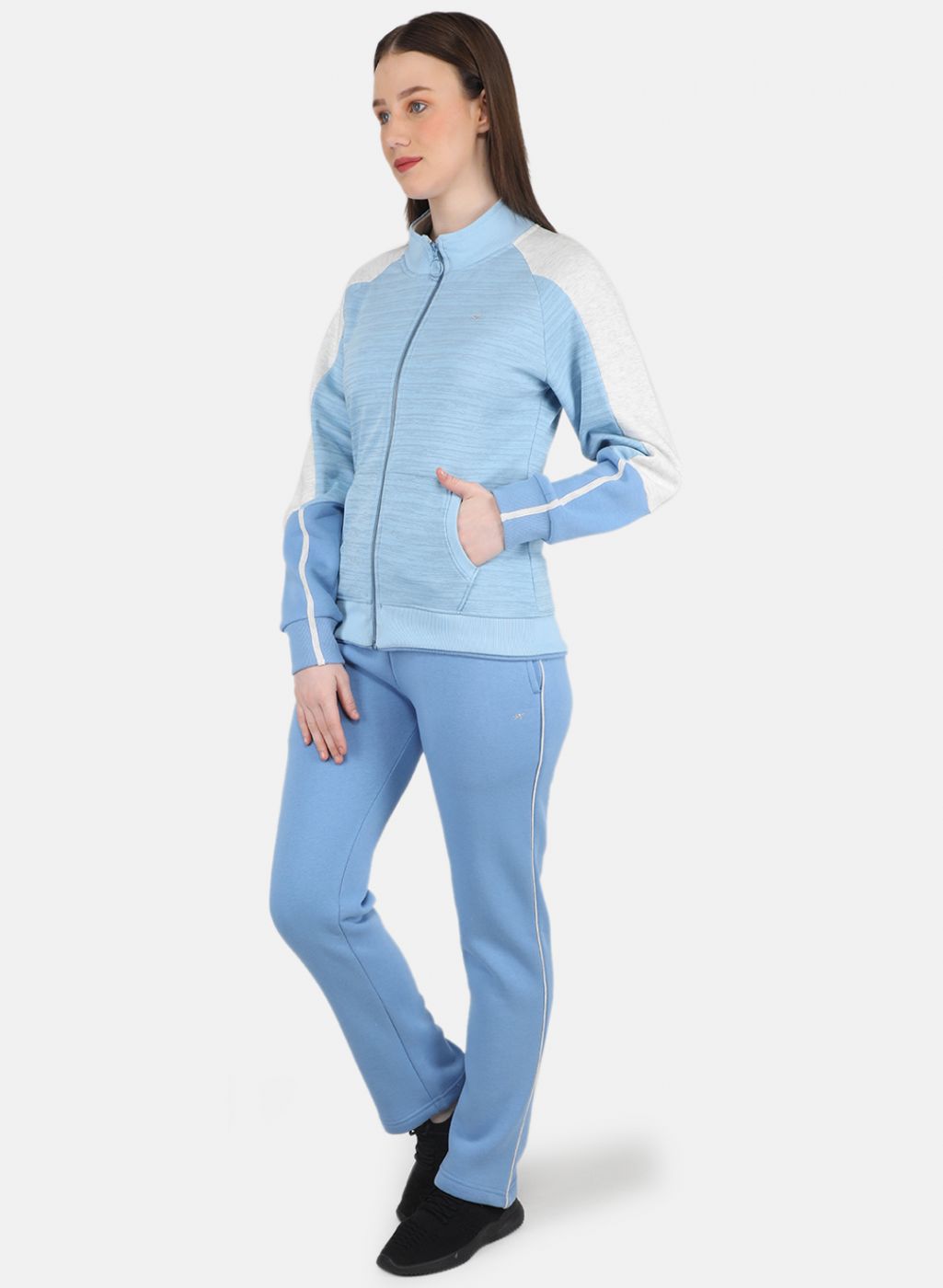Women Blue Printed Tracksuit