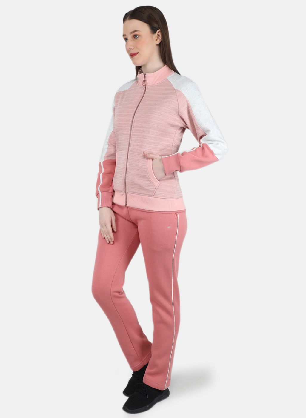 Women Pink Printed Tracksuit