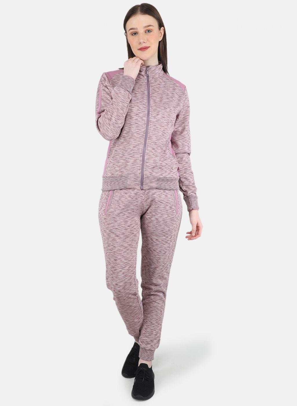 Women Purple Printed Tracksuit