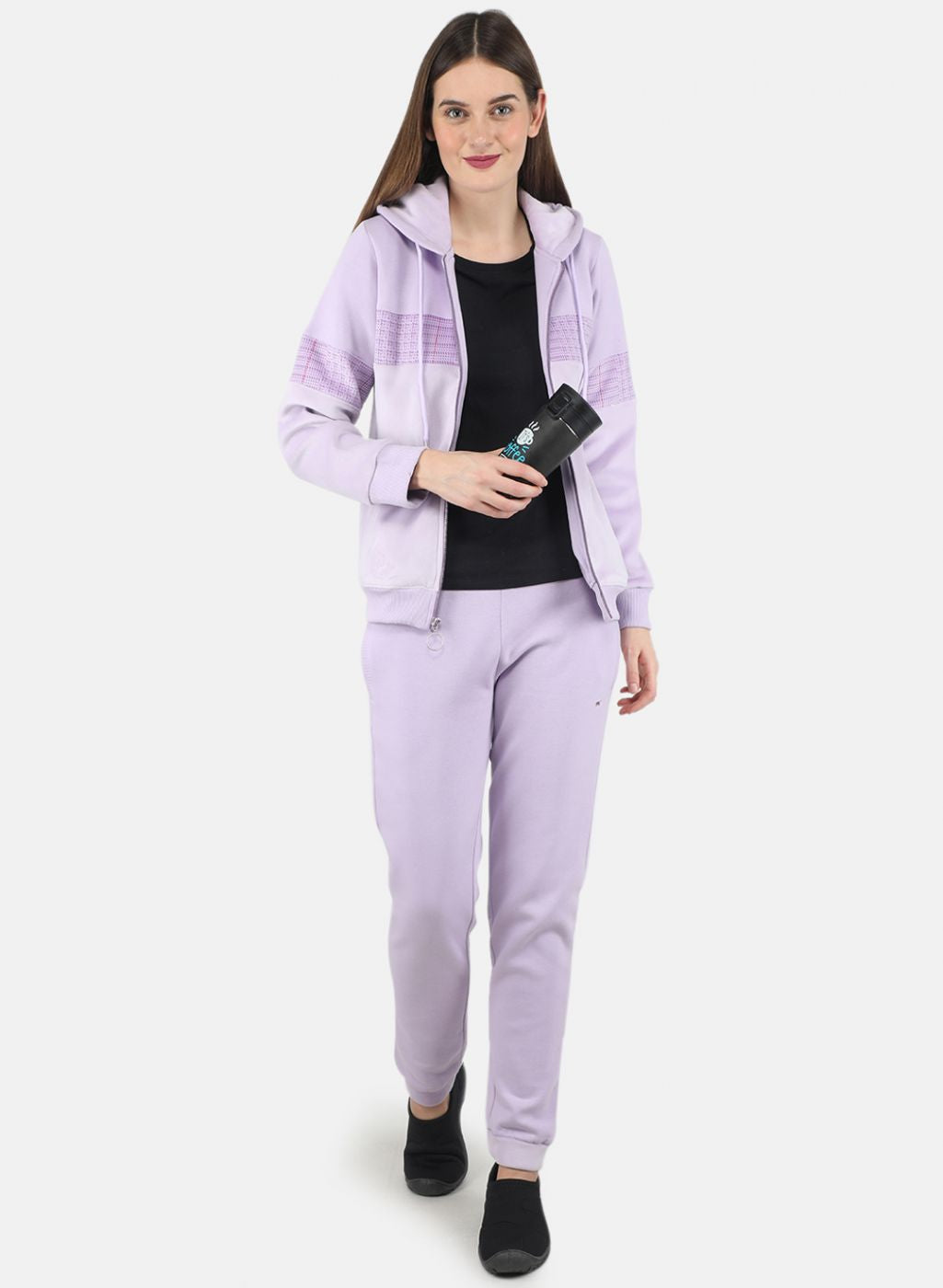 Women Purple Printed Tracksuit
