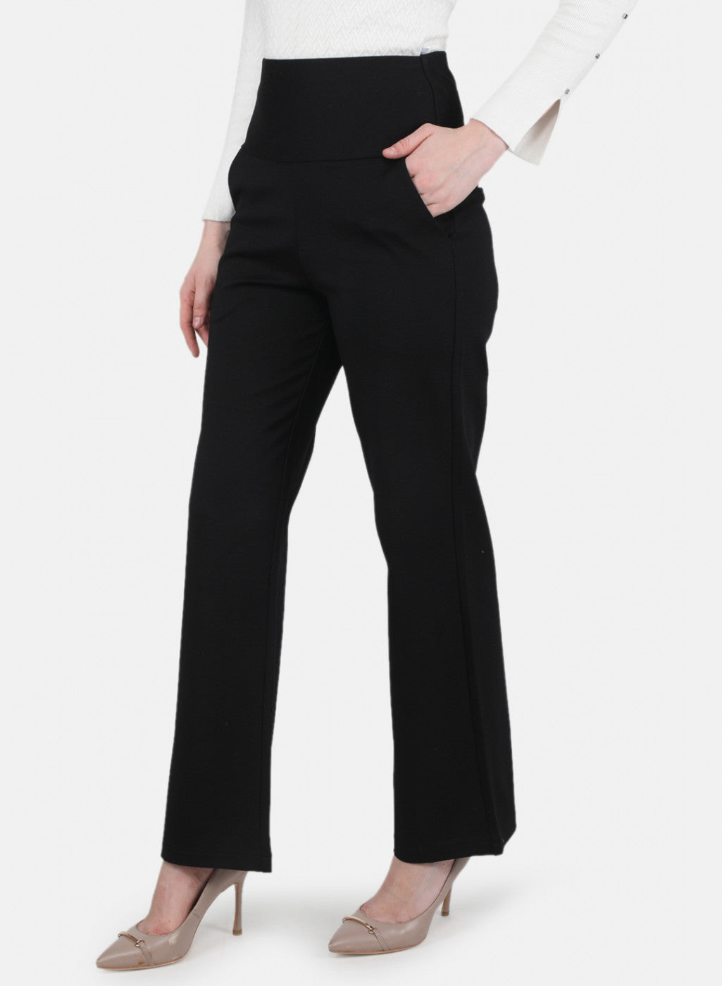 Women Black Solid Jegging