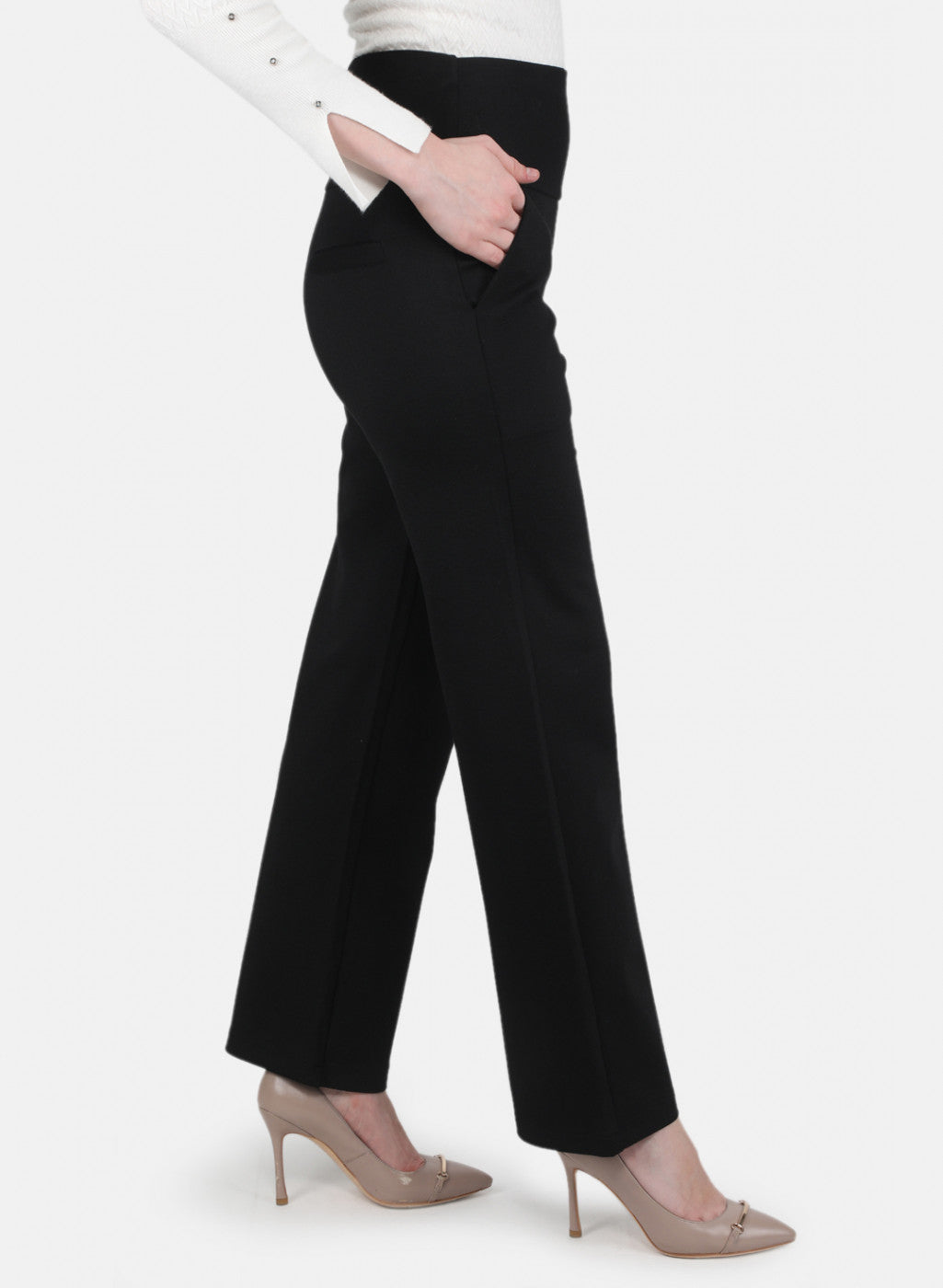 Women Black Solid Jegging