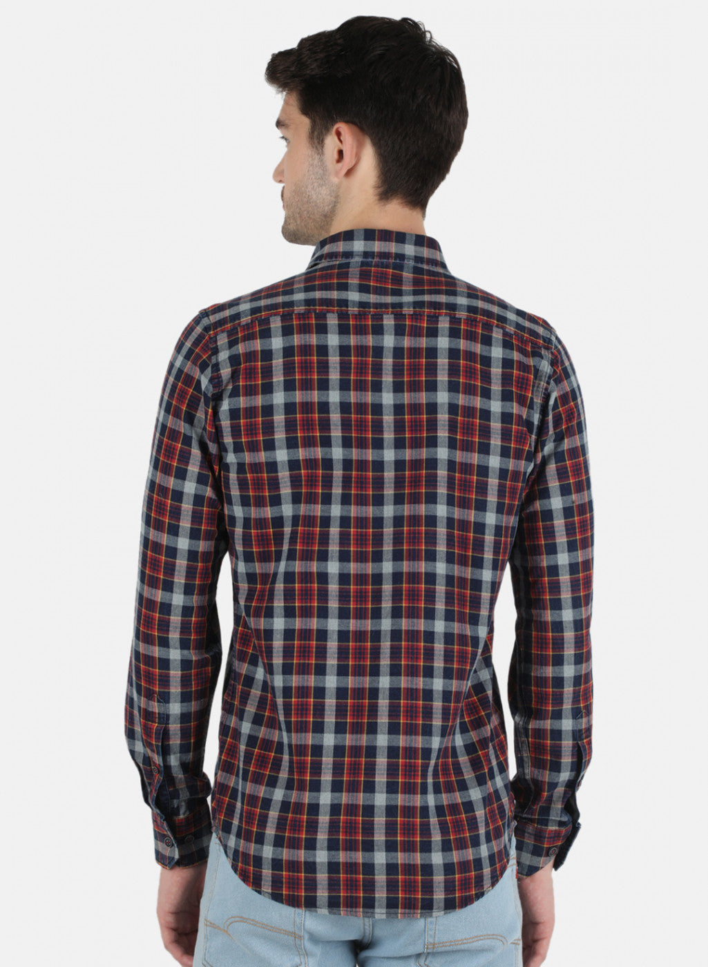 Men Red Check Shirt