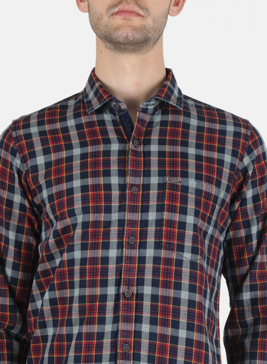 Men Red Check Shirt