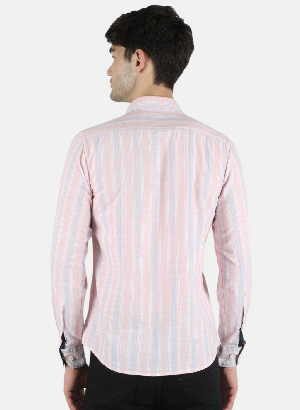 Men Pink Stripe Shirt