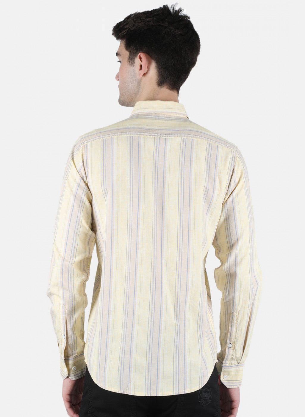 Men Yellow Stripe Shirt