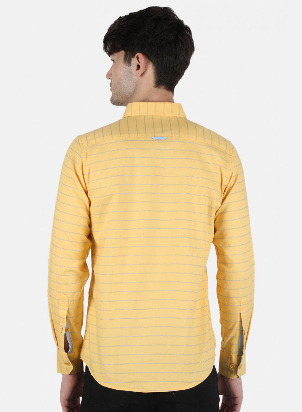 Men Yellow Stripe Shirt