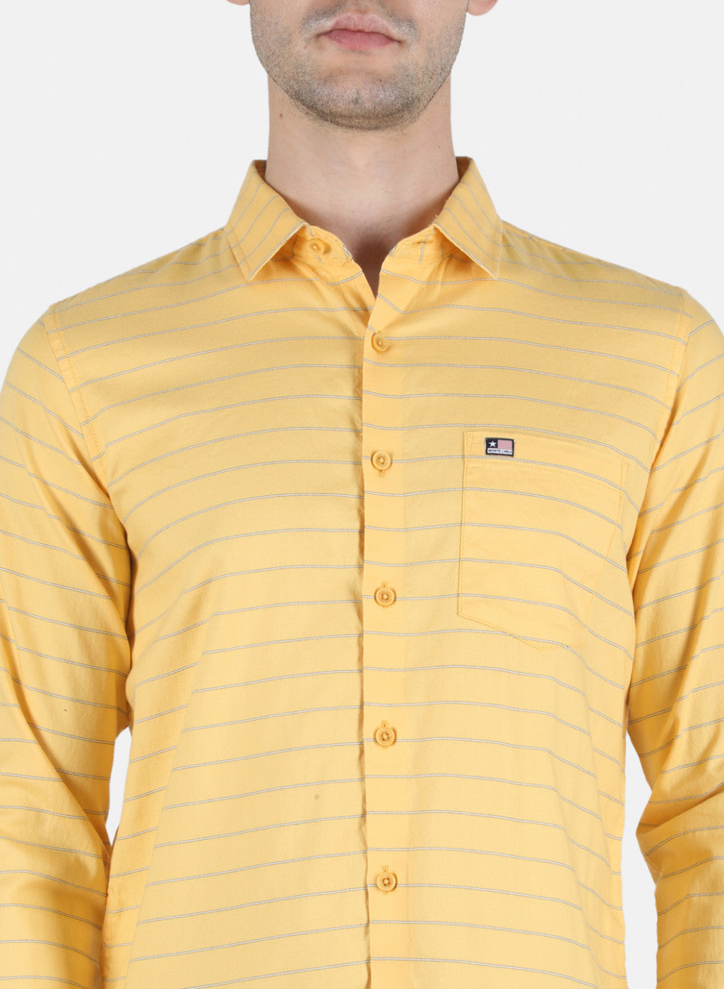Men Yellow Stripe Shirt