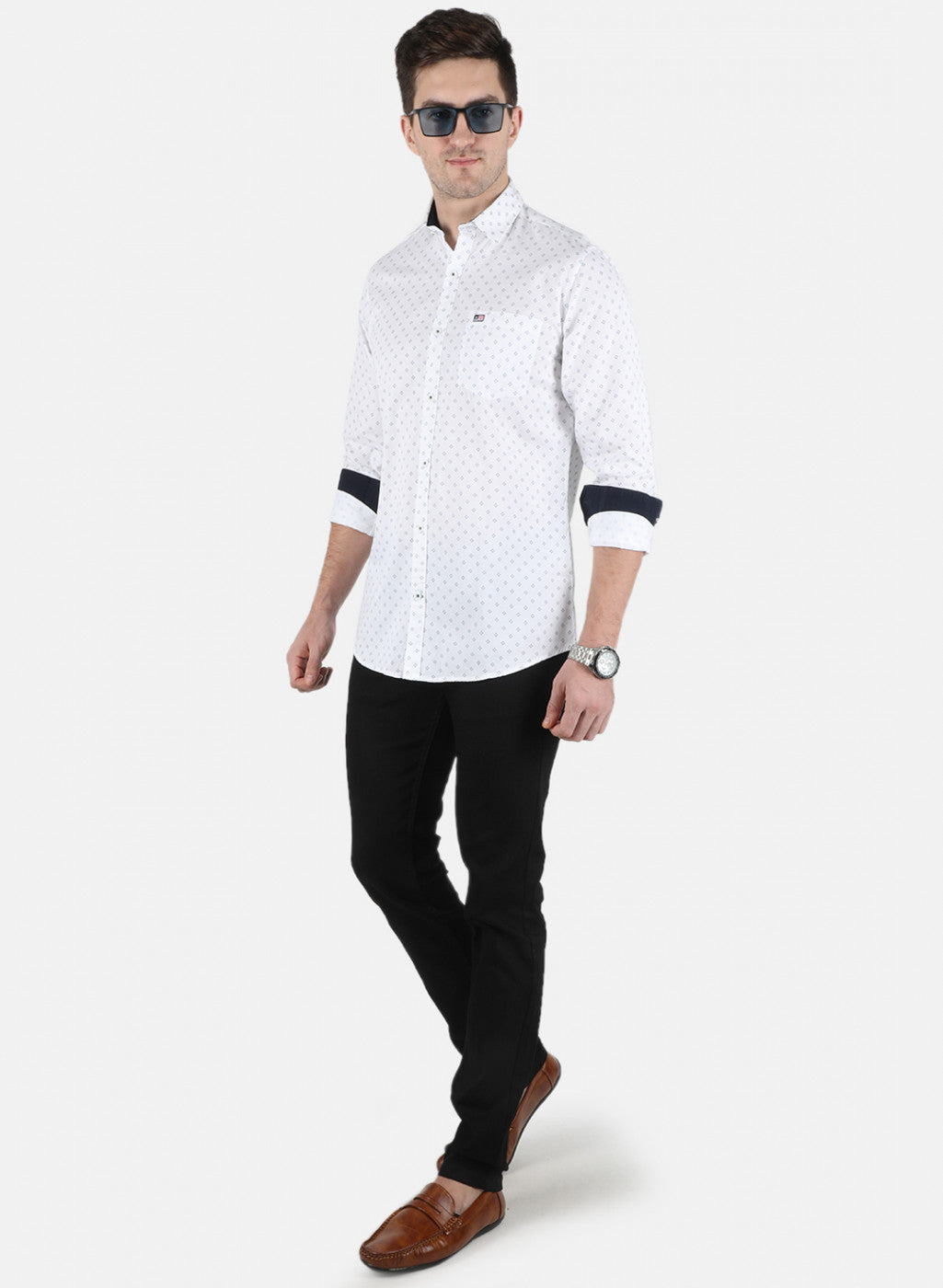 Men Blue Printed Shirt