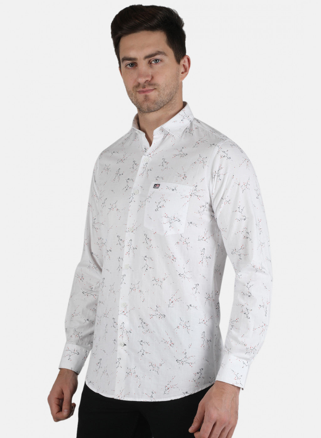 Men White Printed Shirt