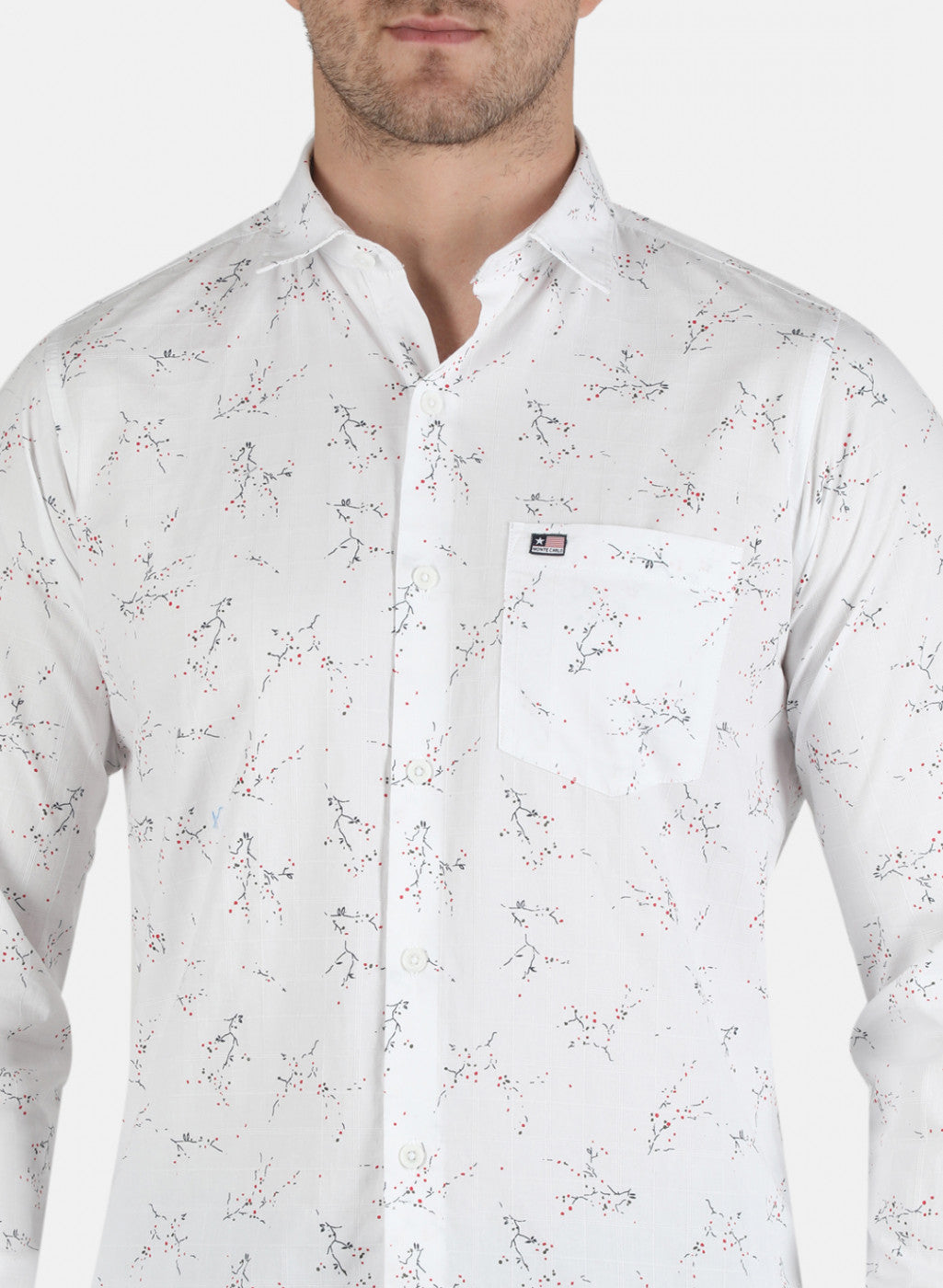 Men White Printed Shirt