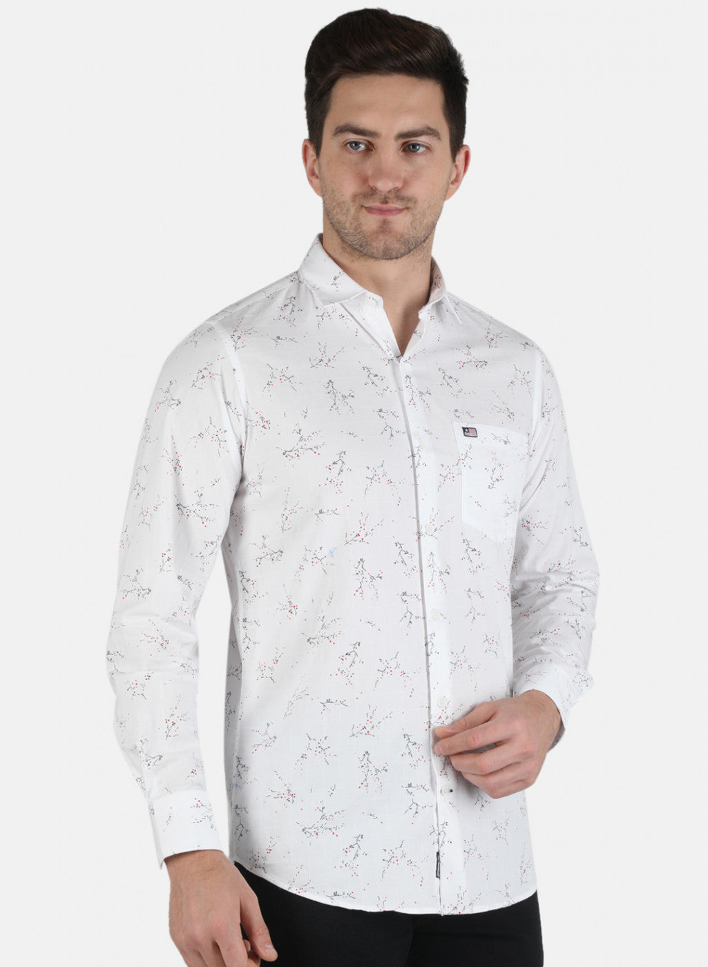 Men White Printed Shirt
