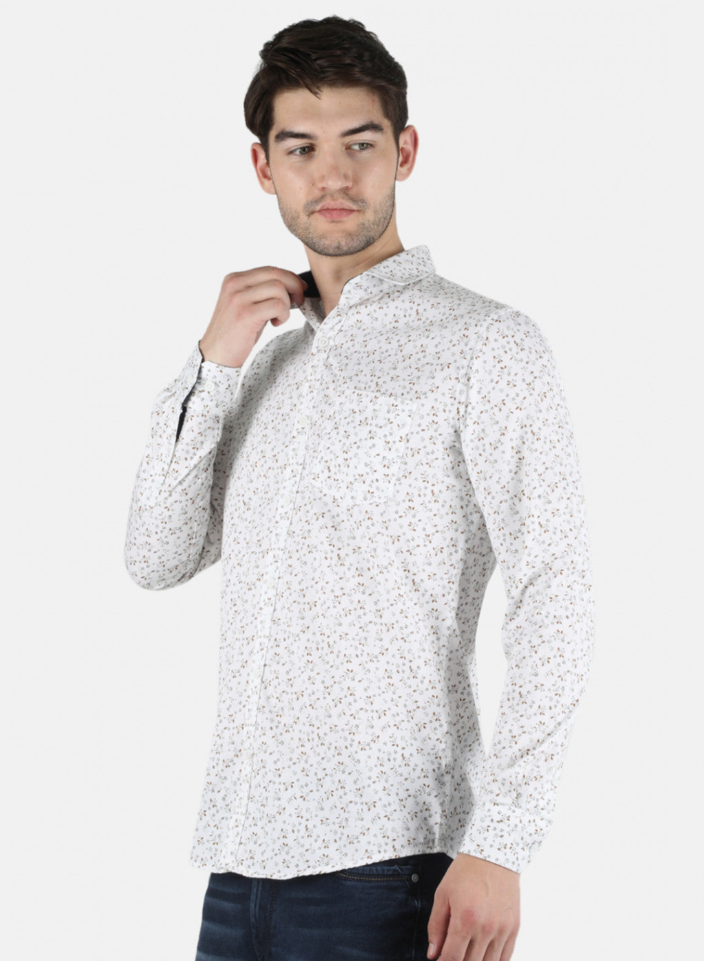 Men White Printed Shirt