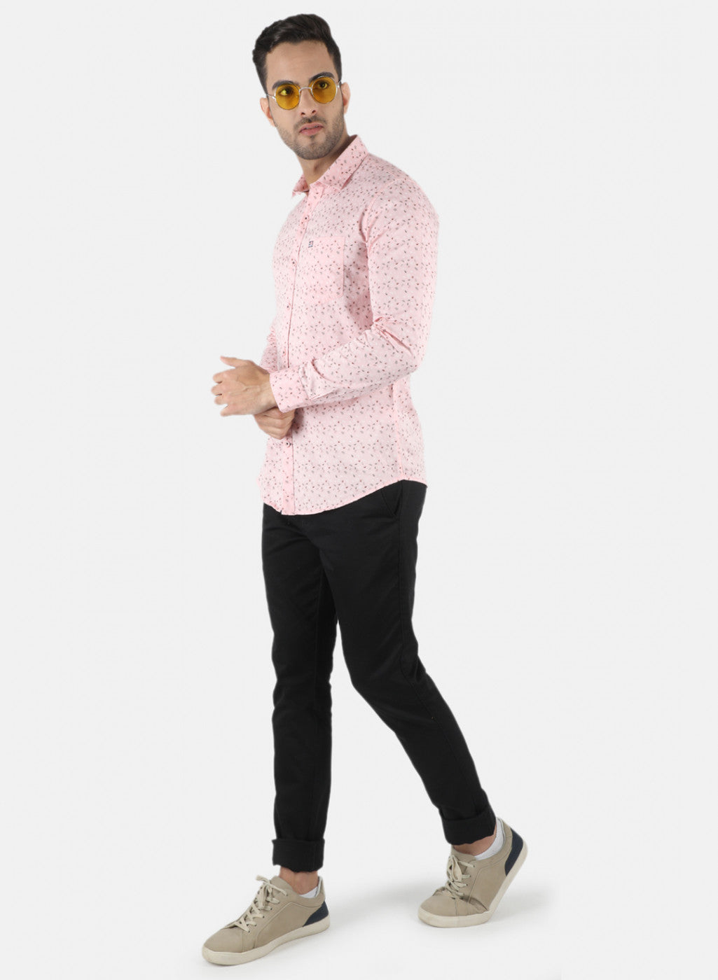 Men Pink Printed Shirt