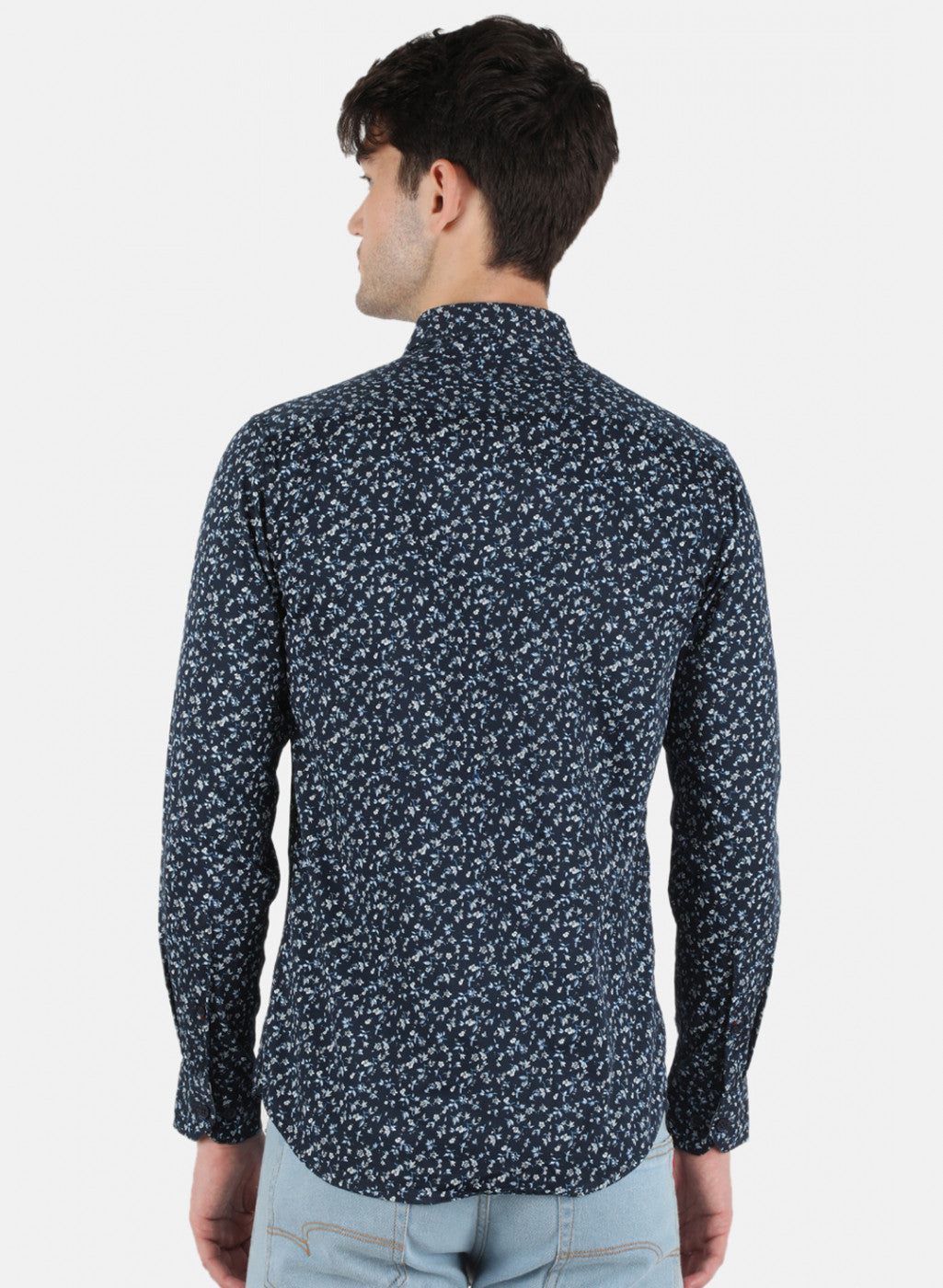 Men NAvy Blue Printed Shirt