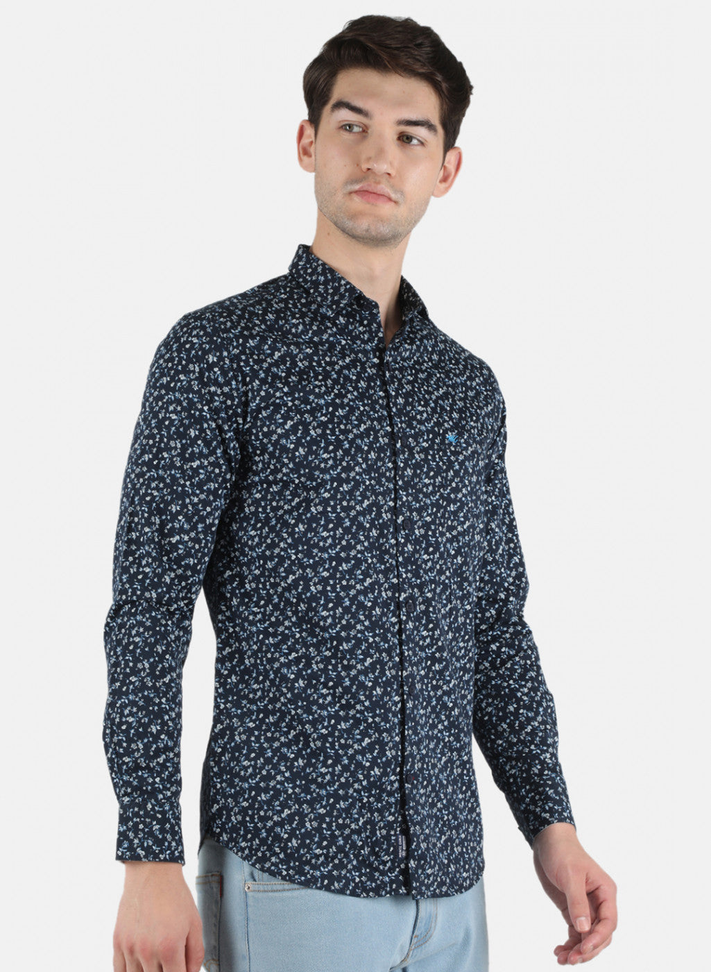 Men NAvy Blue Printed Shirt