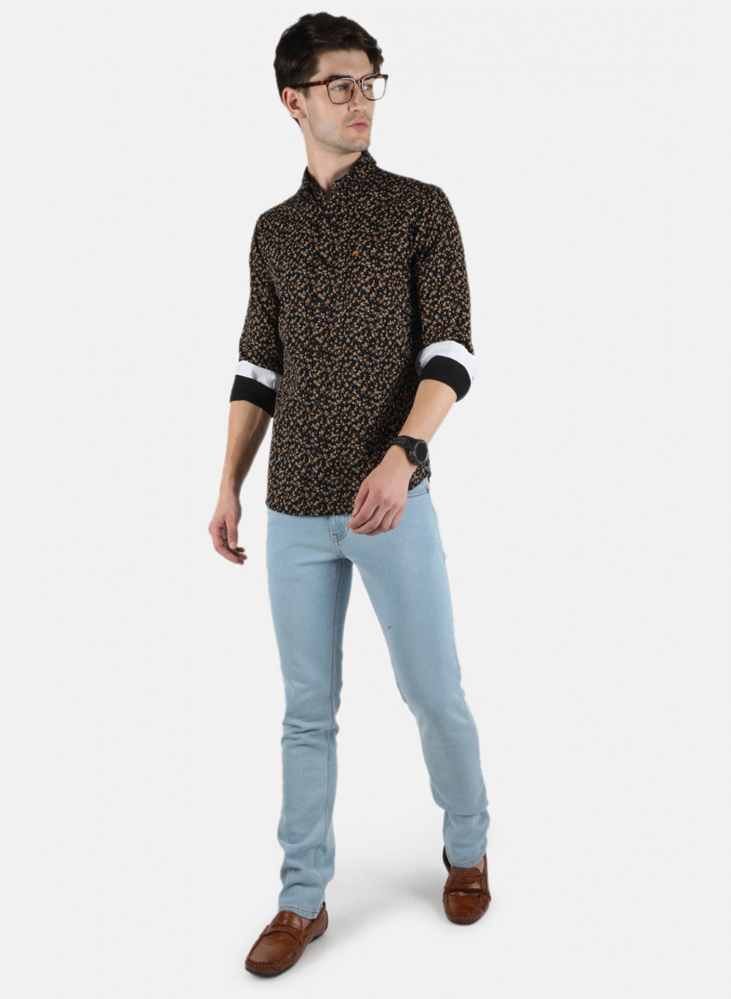 Men Black Printed Shirt