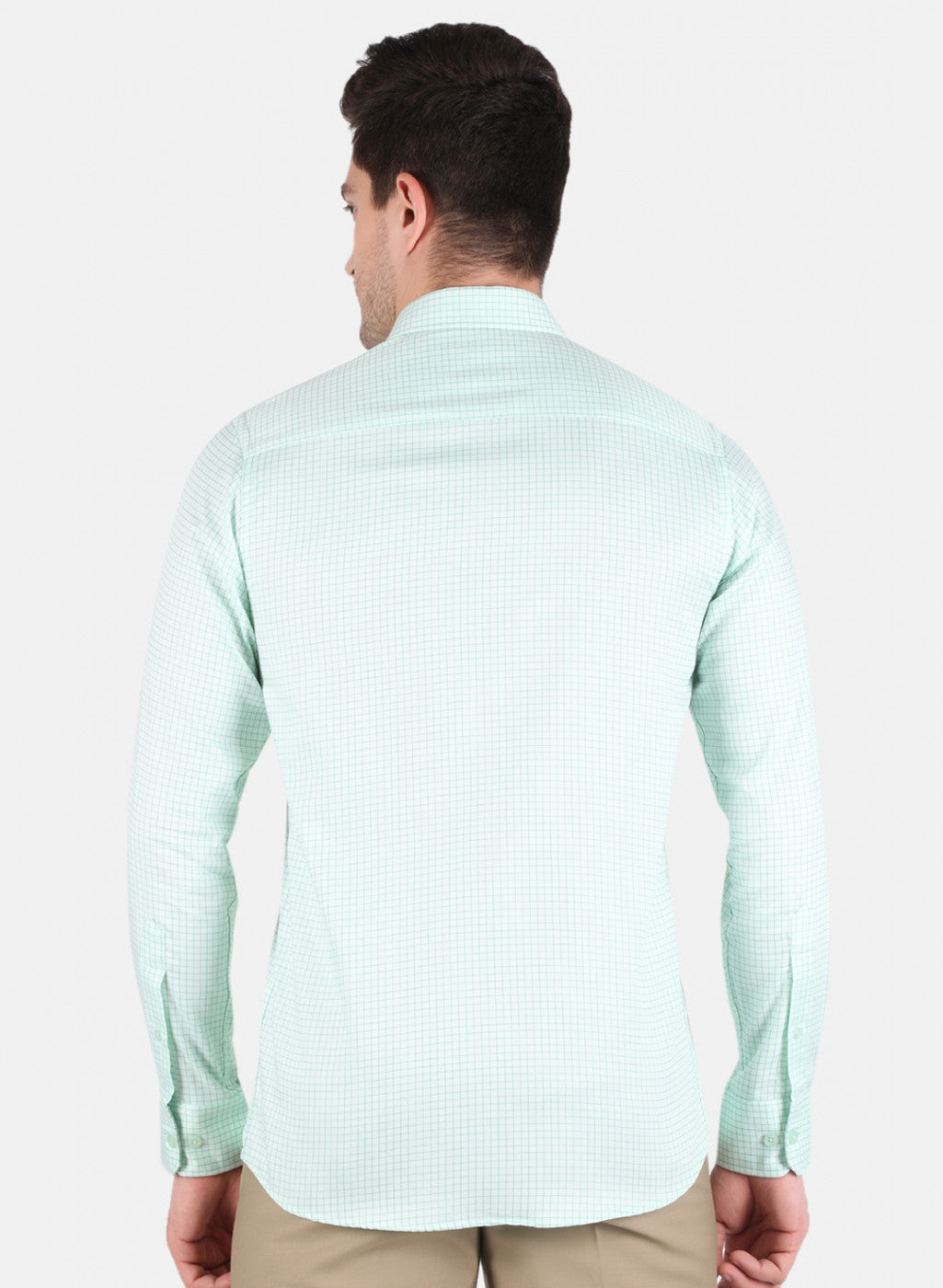 Men Green Check Shirt