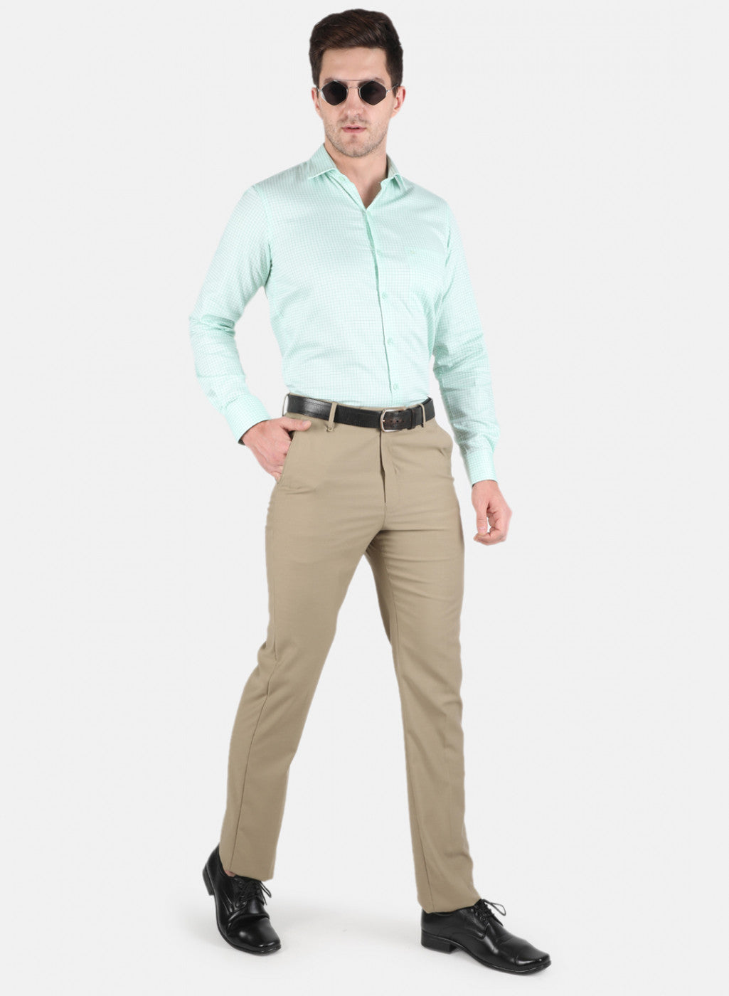 Men Green Check Shirt