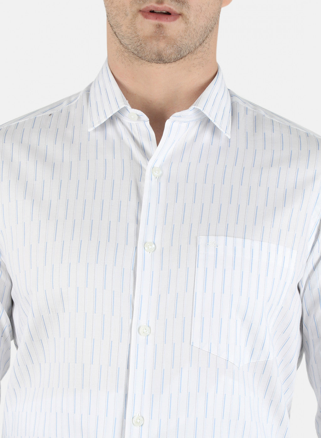 Men Blue Stripe Shirt
