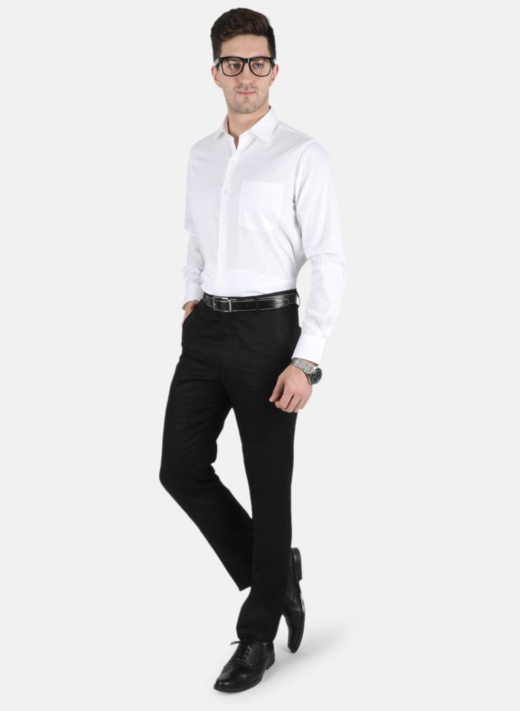 Men White Printed Shirt