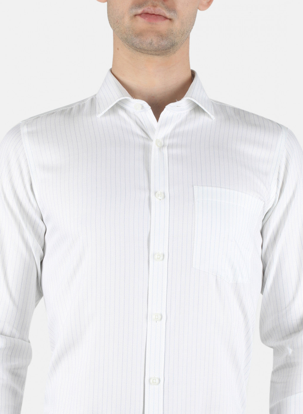 Men White Stripe Shirt