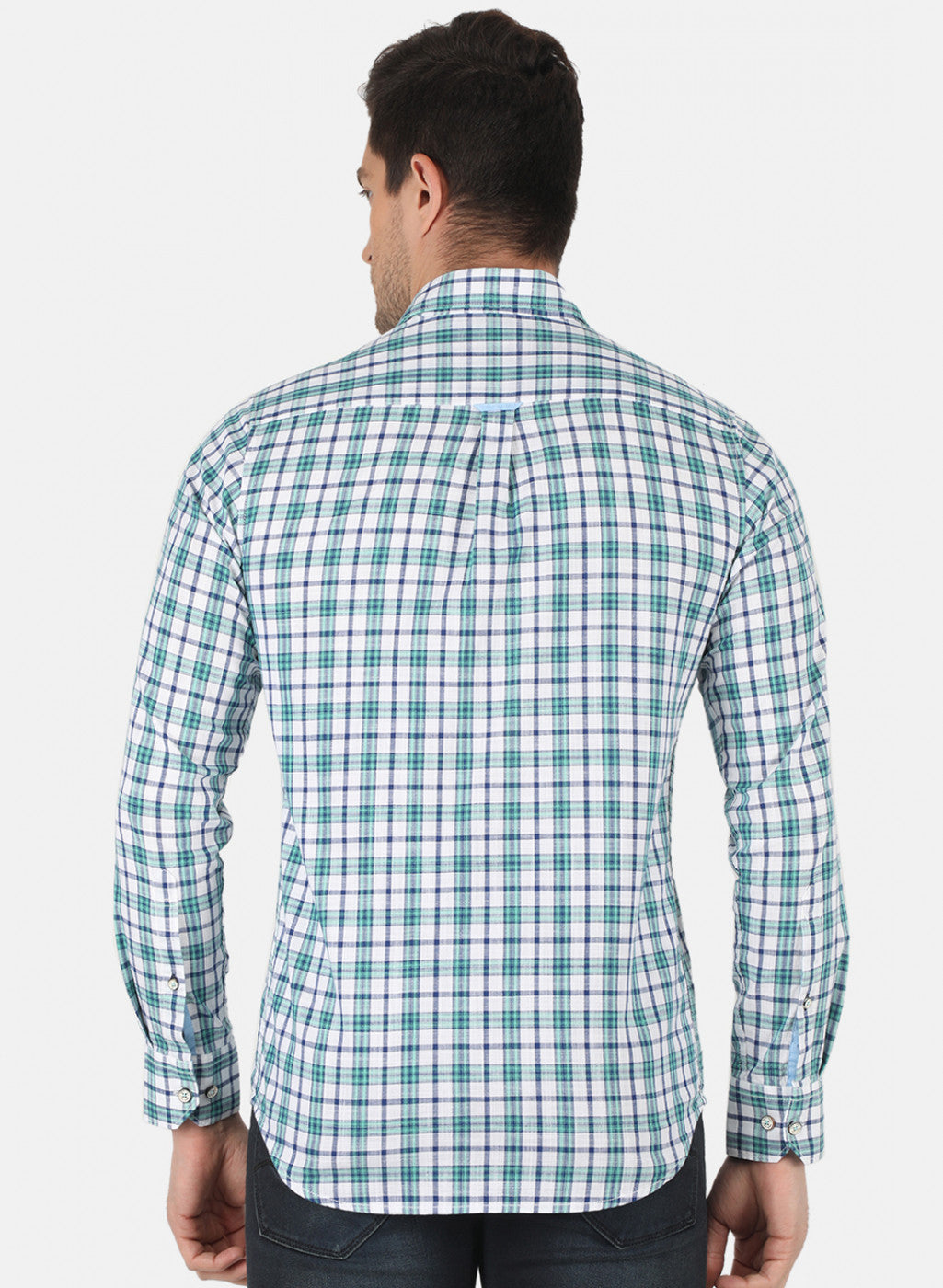 Men Green Check Shirt