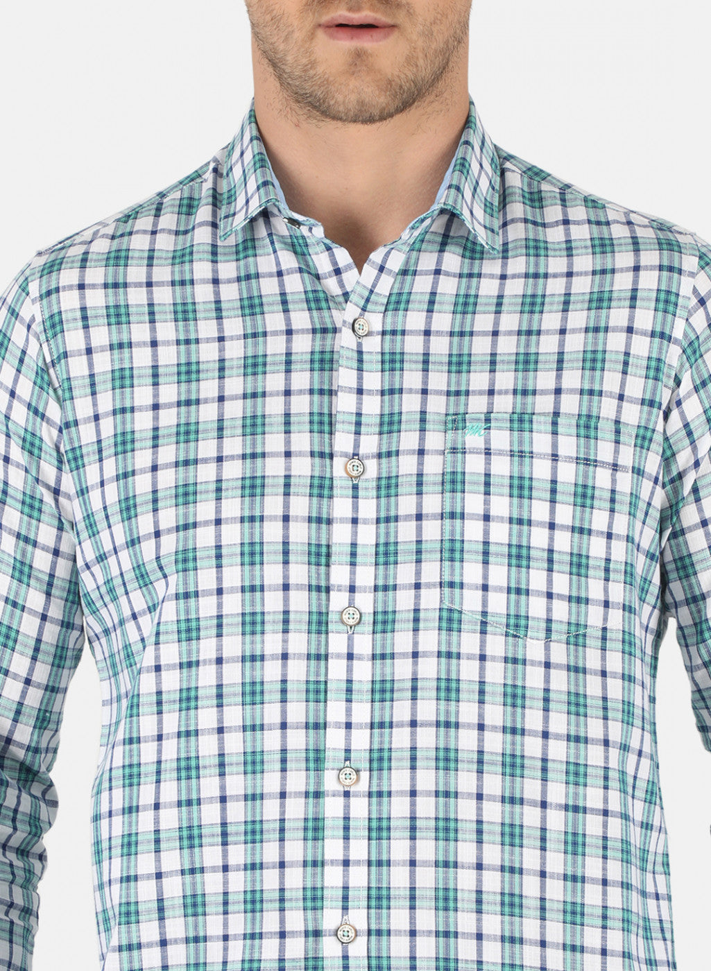Men Green Check Shirt