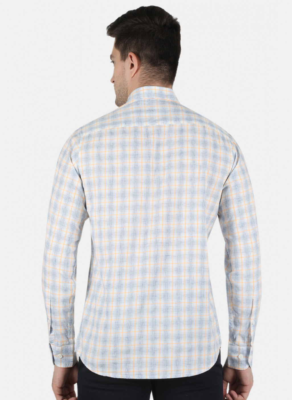 Men Blue Check Shirt