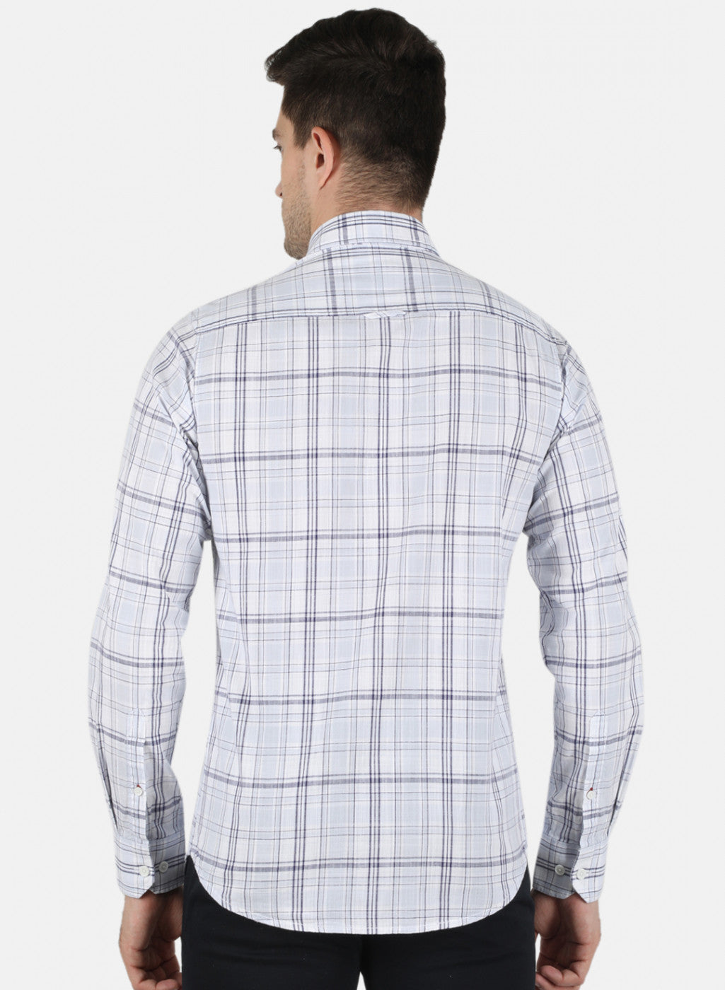 Men Blue Check Shirt