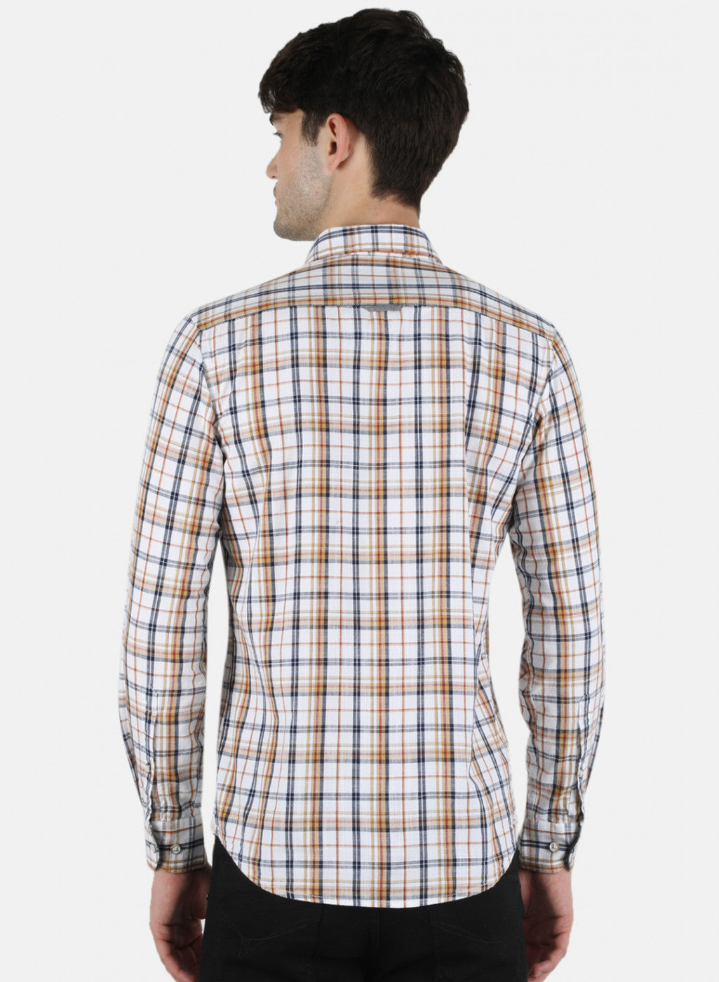 Men Beige Check Shirt