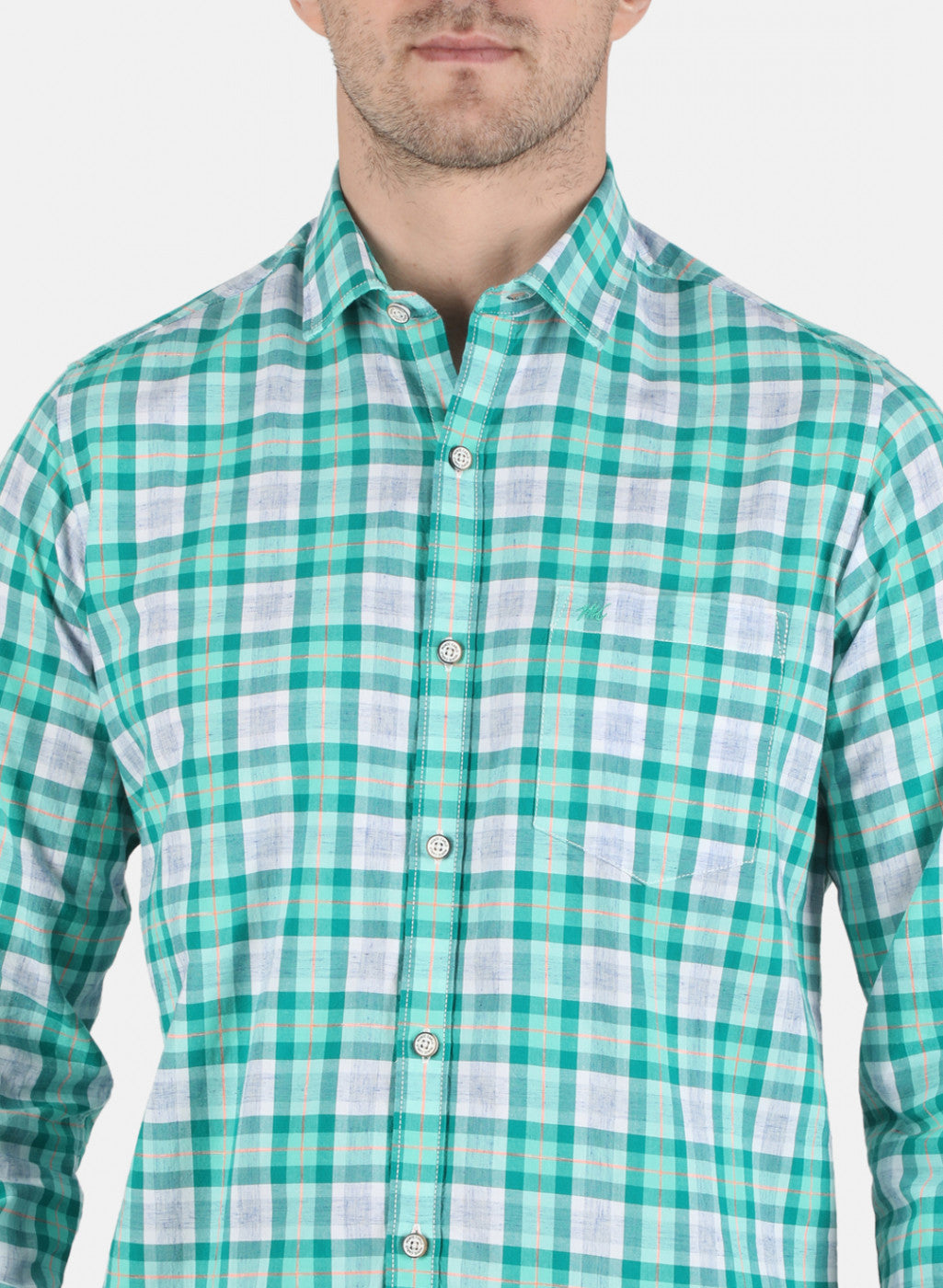 Men Green Check Shirt