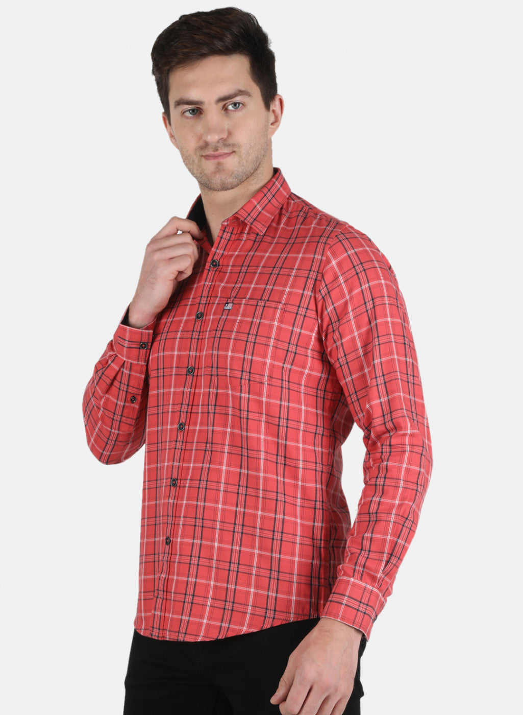 Men Red Check Shirt