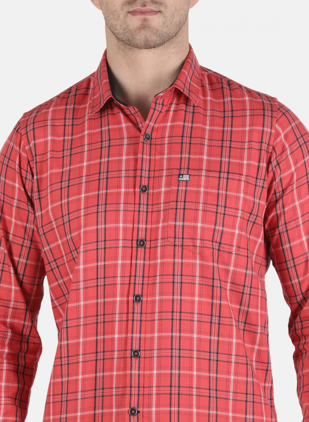 Men Red Check Shirt