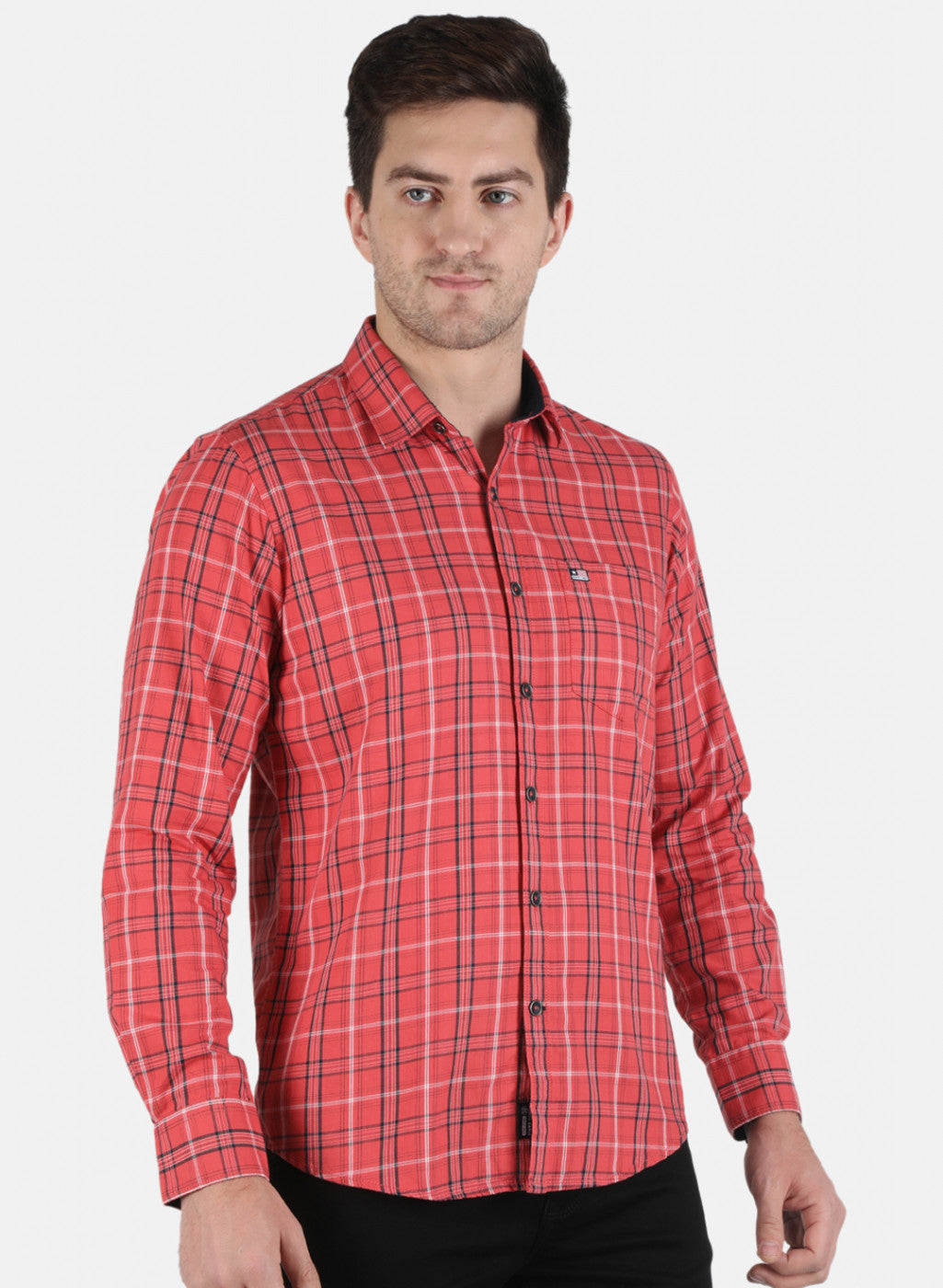 Men Red Check Shirt