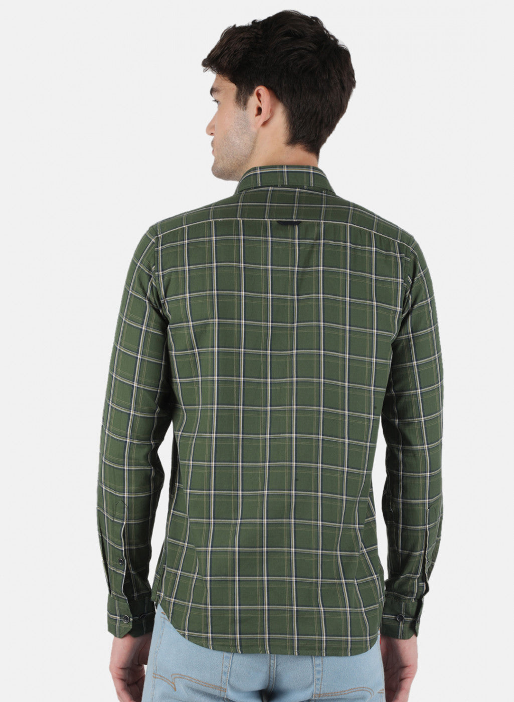 Men Green Check Shirt