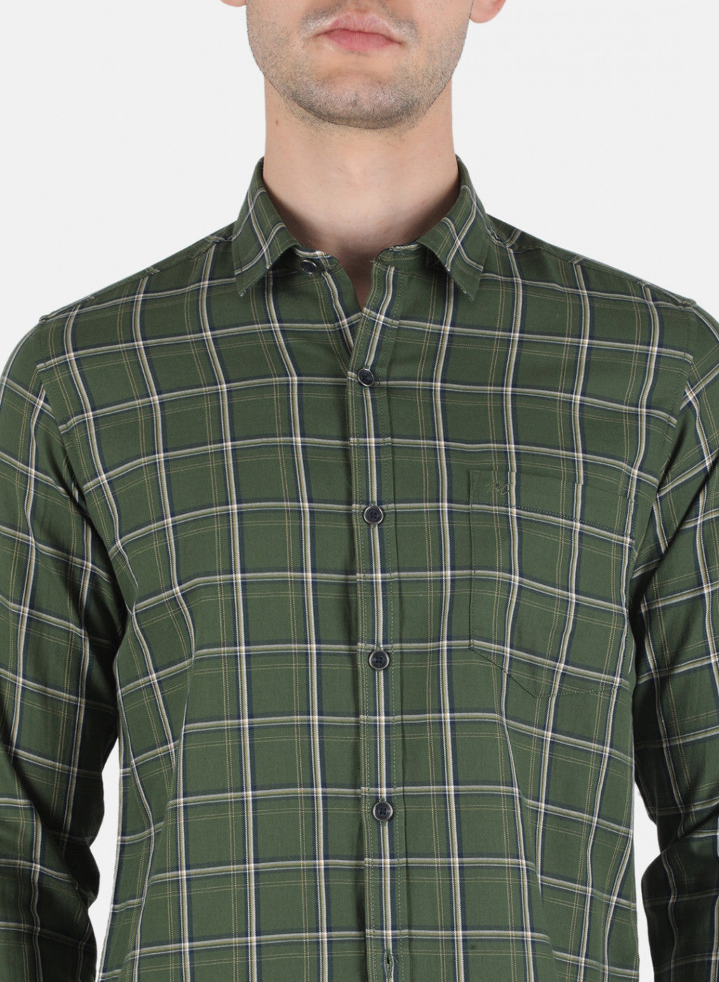 Men Green Check Shirt